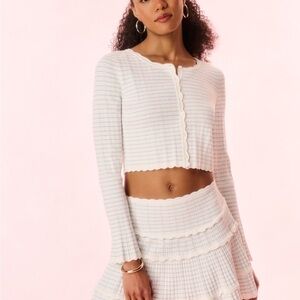 LOVESHACKFANCY Media Striped Knit Cardigan XS